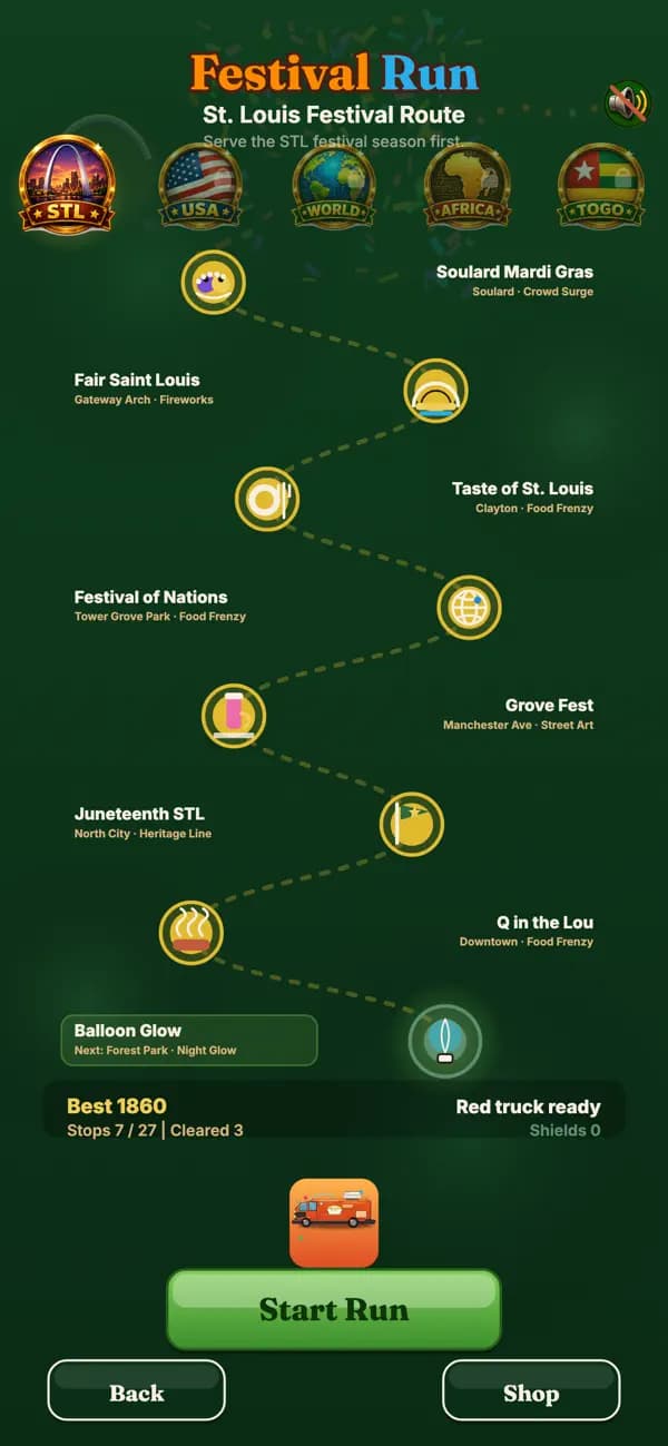 St. Louis Festival Run map