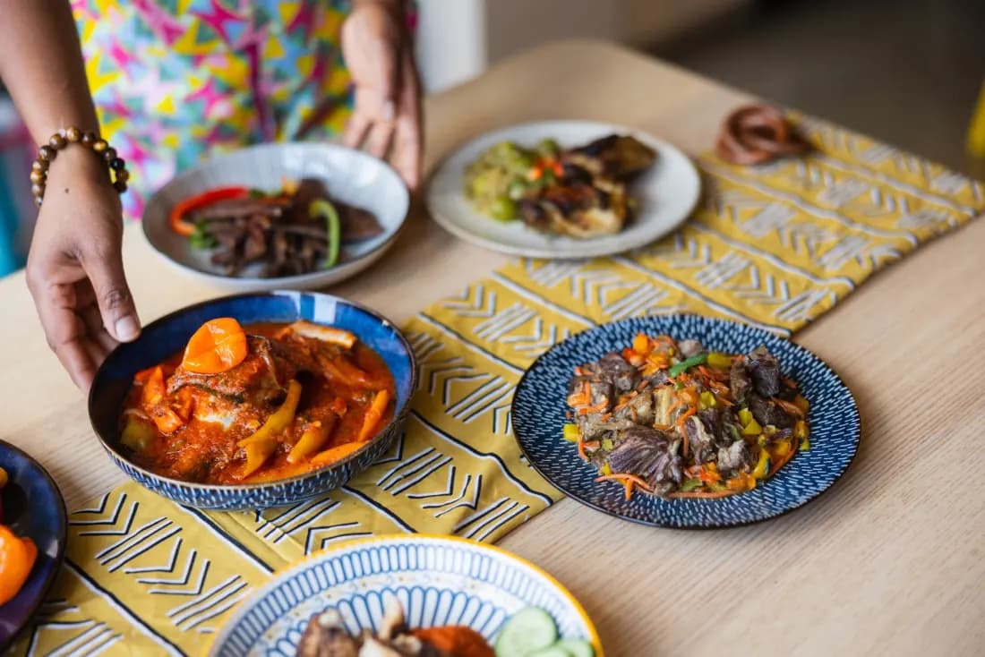West African dishes set out to share