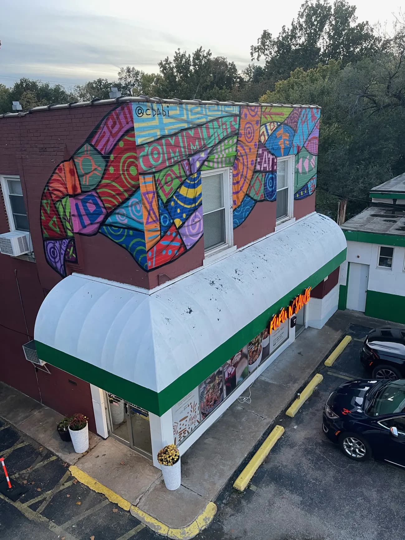 The colorful FUFU n' Sauce Page Ave storefront